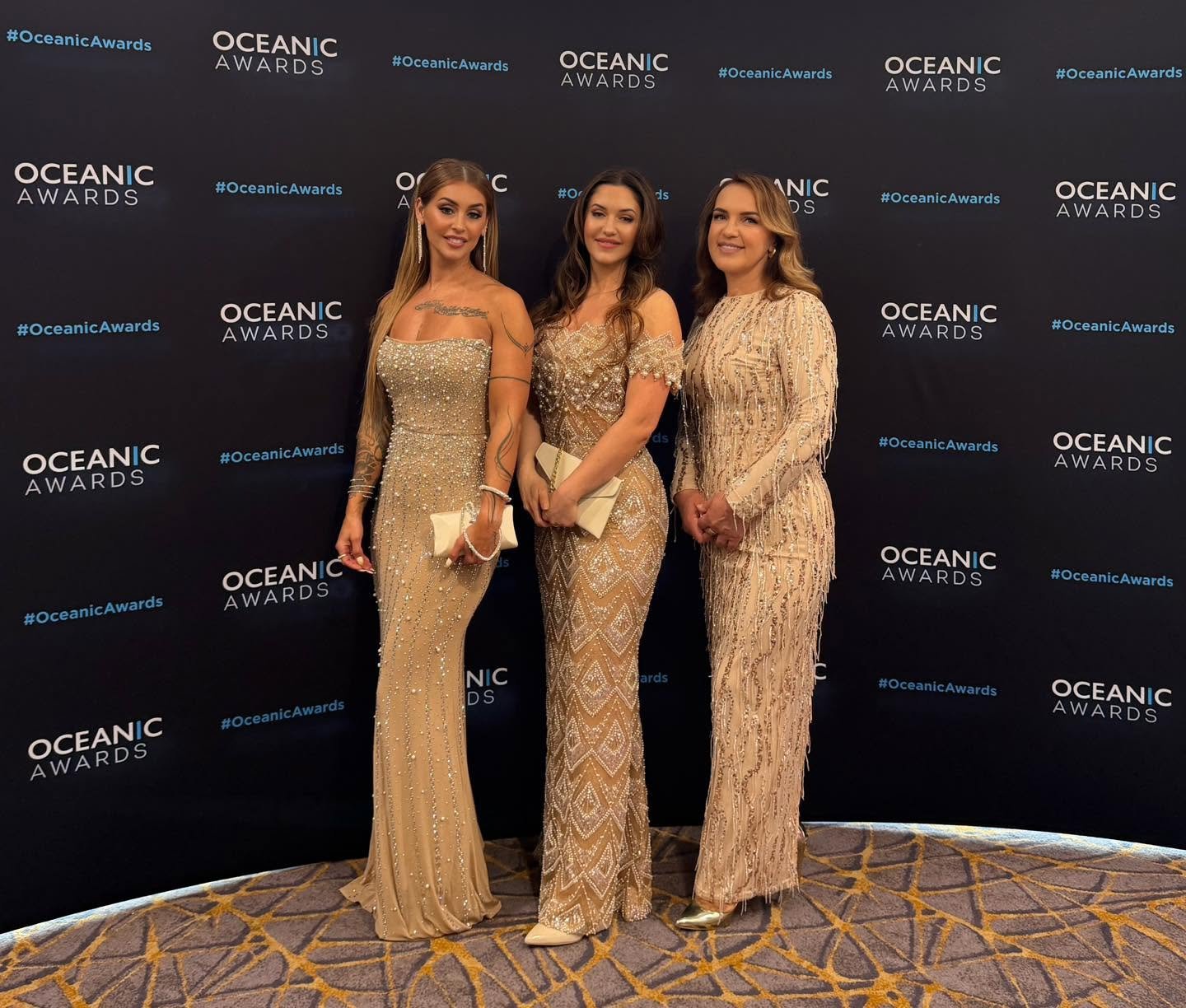 Mariola Kotynska celebrating the Aesthetics Expert of the Year title at the Oceanic Awards gala in Dublin, 2026